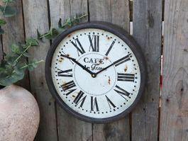 Wanduhr, Durchmesser 35 cm, antique schwarz