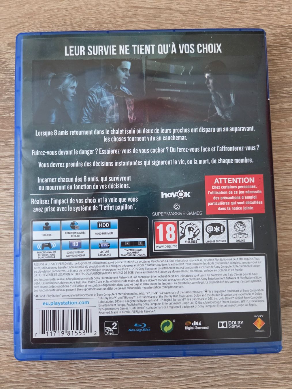 Giochi: Until Dawn (Multilanguage) - PS4 – Usato da Carouge GE venduto da Gasco 1