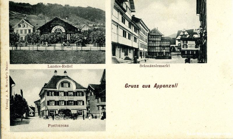 Cartoline postali: Appenzell -Gruss aus.. Postkutsche c1900 – Usato da Emmenbrücke venduto da teestube