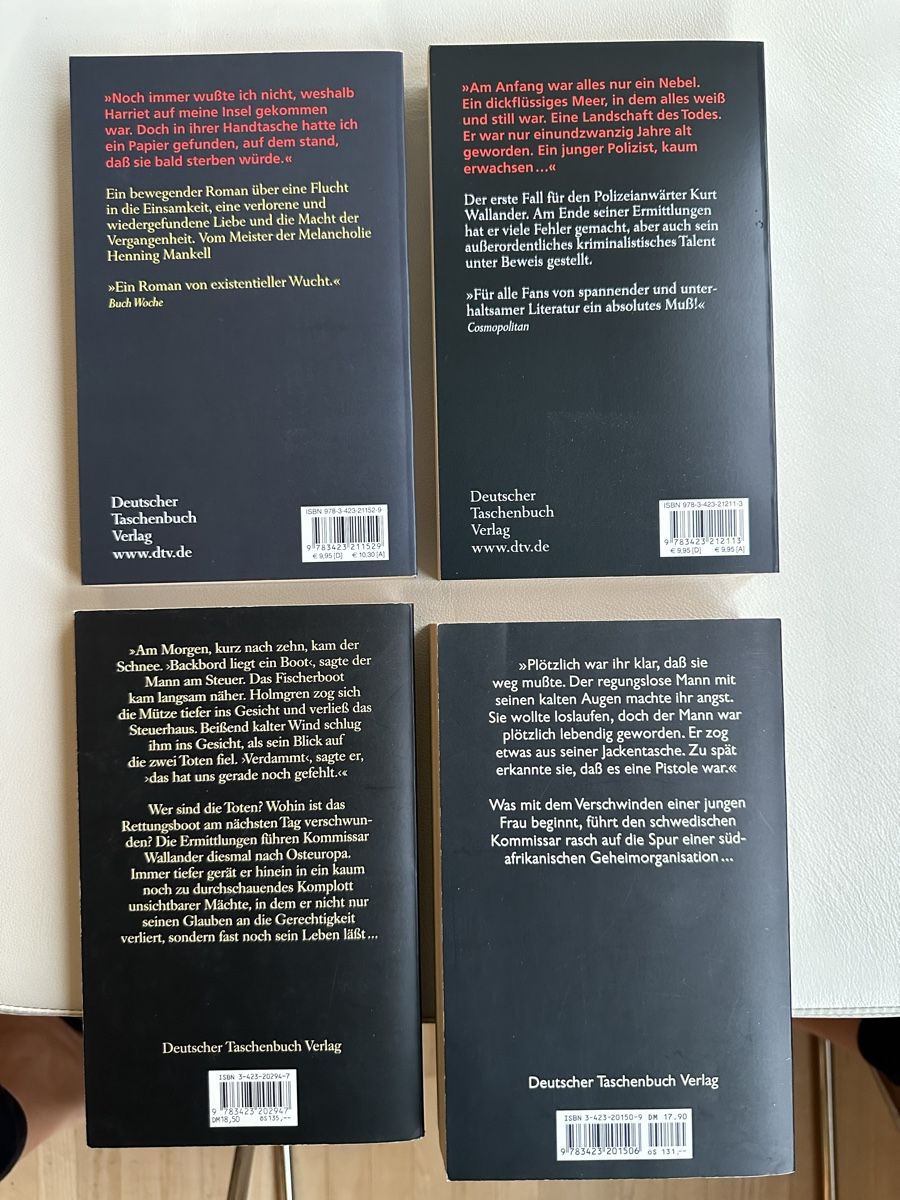 Bücher: 4x Henning Mankell- Top Krimis – Gebraucht aus Schmitten / FR von Samsara169 1