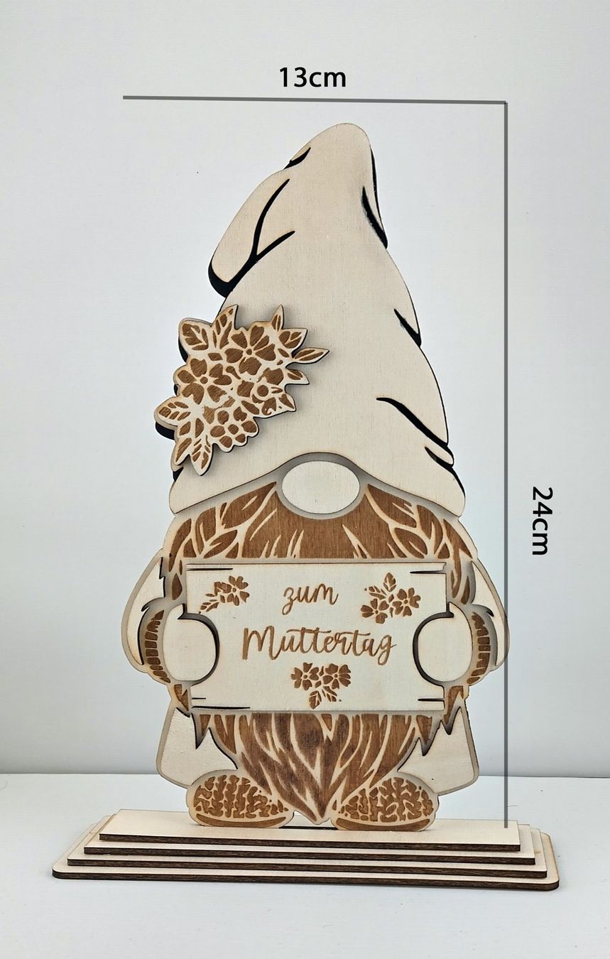 Statuette: Wichtel / Gnom / Holz / Muttertag – Nuovo e nell'imballaggio originale da Dagmersellen venduto da mar_h5rk