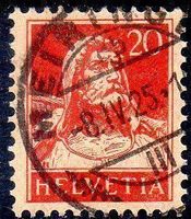 MEIRINGEN 1925 TELLBRUSTBILD 20RP NR 174 VOLLSTEMPEL - B567
