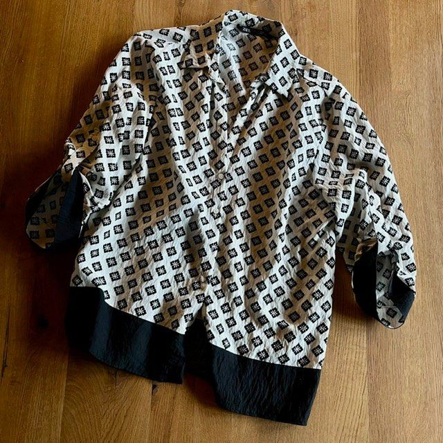 Zara Camicette: Breite eierfarben-schwarz karierte Bluse von Zara – Nuovo (secondo la descrizione) da Ottikon venduto da lo99 3