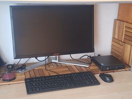 HP ProDesk Mini PC + AOC Montitor + Tastatur und Maus