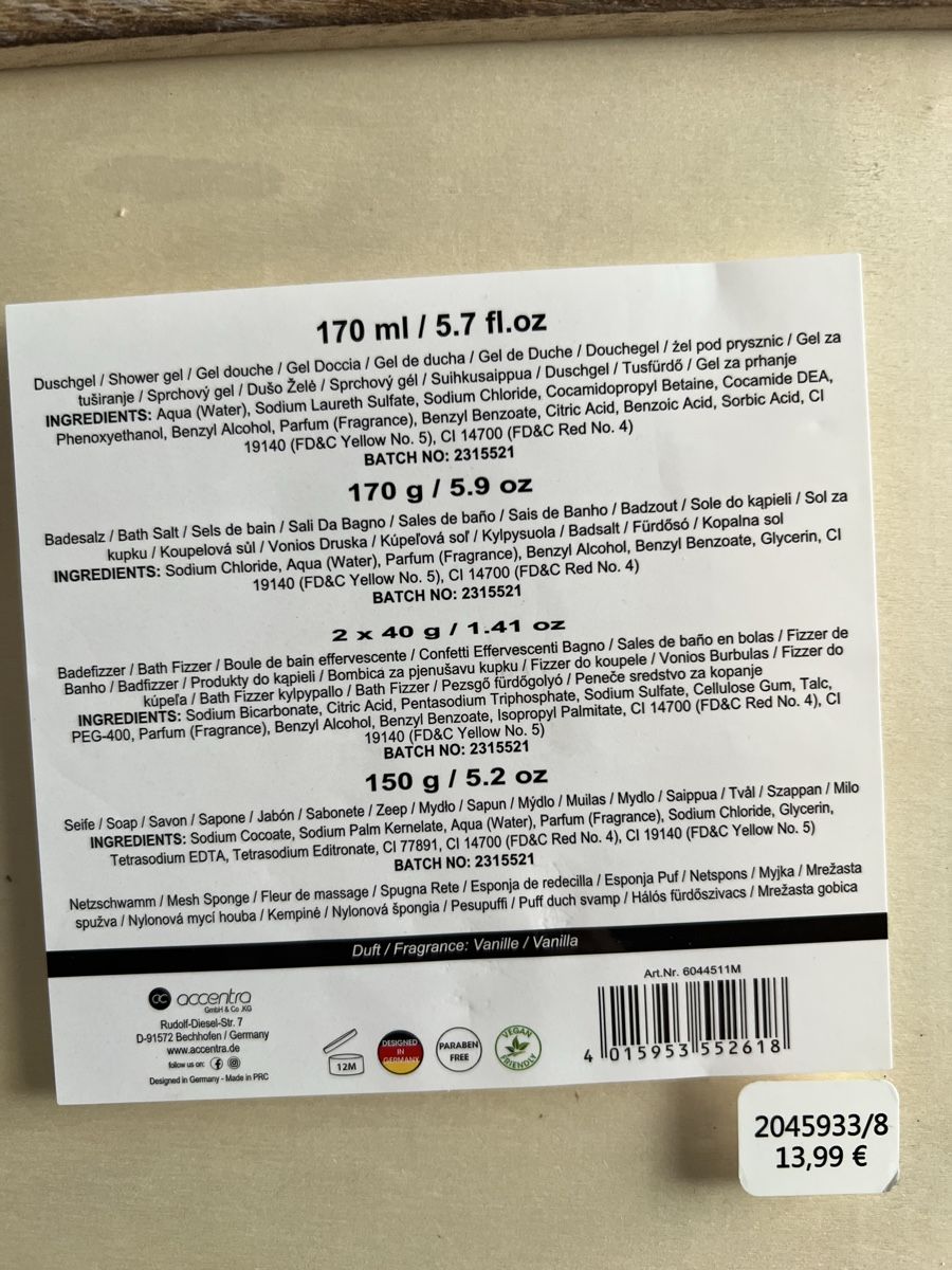 Altro per la cura del corpo: Geschenkset Accentra Vanille Duft, neu & ungebraucht! – Nuovo e nell'imballaggio originale da Häusernmoos venduto da RanaNo 2