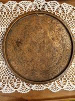 Antikes Kupfertablett 30 cm – handgraviert, Orient