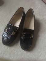Tod's Loafers Women's Black Leather Size 38.5 Shoes