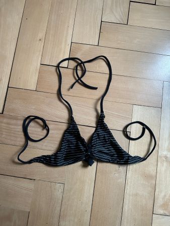 Bikini Oberteil schwarz-weiss gestreift XS