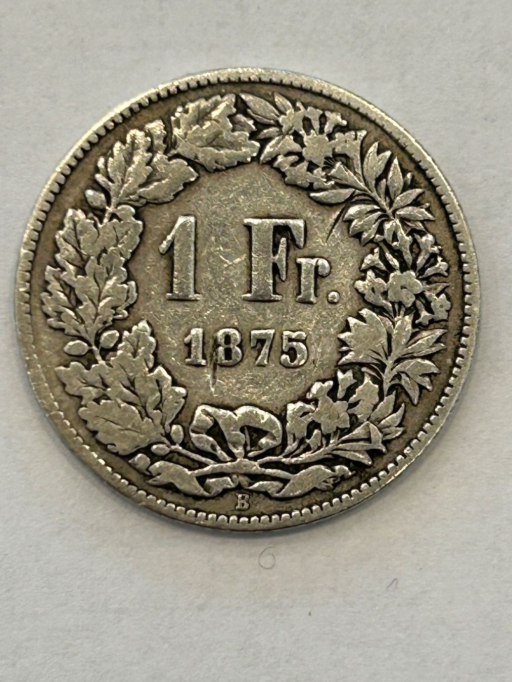 Tutti le monete: Alte silber 1 Franken 1875 – Usato da herisau venduto da hb_gold