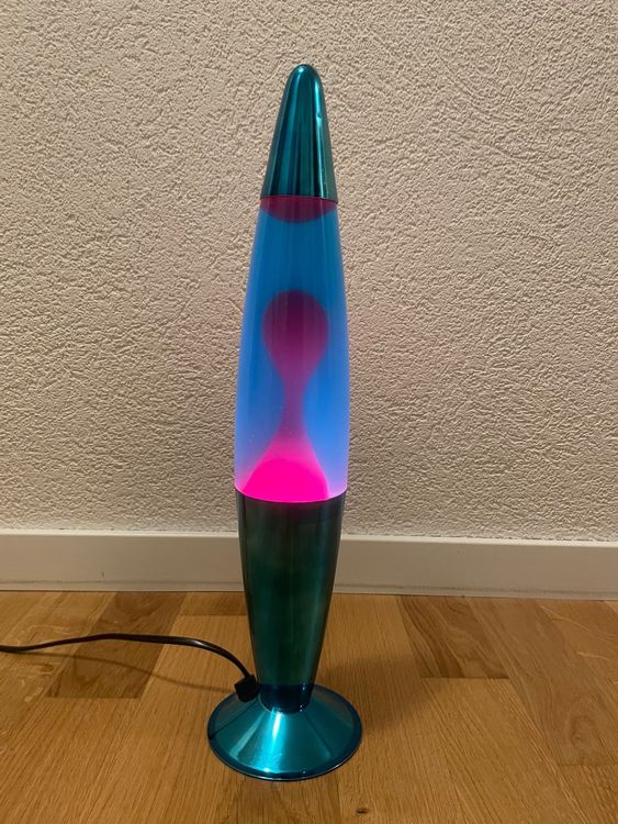 Pomurom Lavalampe Blau - Magisches Stimmungslicht Mit 34cm Höhe Und 25W Birne