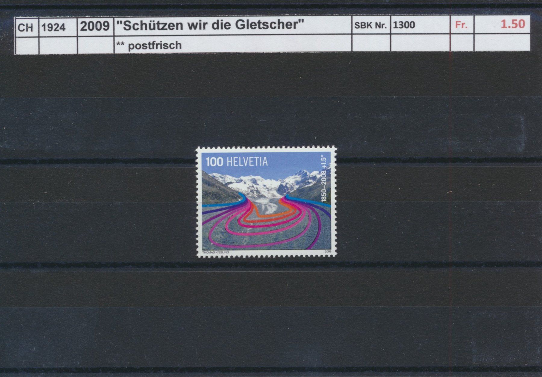 Tutti i francobolli: 2009 "Schützen wir die Gletscher", ** postfrisch – Nuovo (secondo la descrizione) da Winterthur venduto da Zupogeru