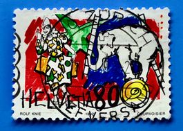 Nr.834 Weissclown mit Elefant  GESTEMPELT Sonderpostmarken