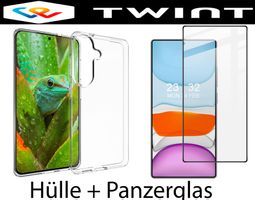 HÜLLE+PANZERGLAS Glas Cover CLEAR Case für Samsung S26 PLUS