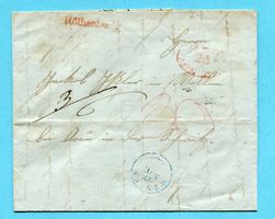 Faltbrief von Röthenbach nach Wohlen 1853 mit Taxzahl