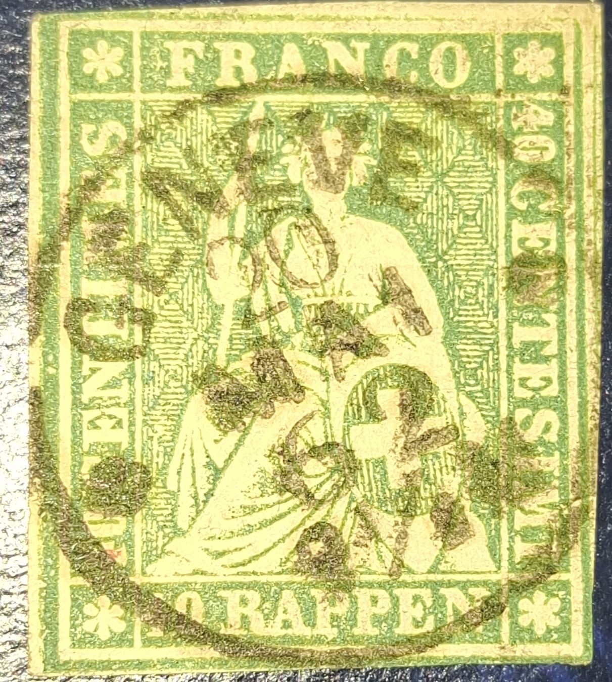 Tutti i francobolli: Strubel 26G Kat. 120.- – Usato da Balgach venduto da SIMEON27