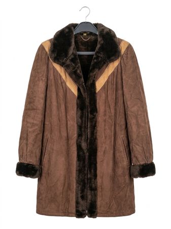 Vintage-Mantel aus Kunstvelours und Kunstpelz – Gerhardt Int
