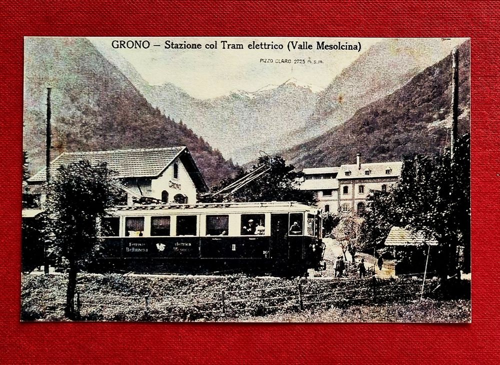 Carte Postale Ancienne - CPA Suisse Mesosso Vu Du Sud Avec Gare Et Remise Du Chemin De Fer Mesolcina - Édition Noir Et Blanc, Années 1900