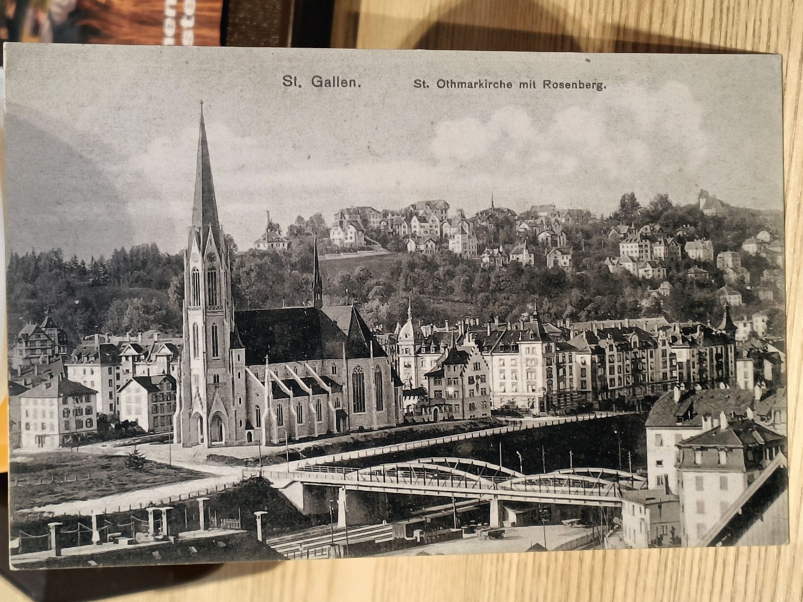 Cartoline postali: Alte PK / St Gallen - St Othmarkirche mit Rosenberg - 1908 – Usato da Brugg AG venduto da Ente015
