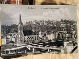 Alte PK / St Gallen - St Othmarkirche mit Rosenberg - 1908