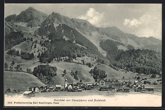 Cartes postales: Melchtal, Teilansicht mit Nünalphorn un – D'occasion à Berlin par bartko-reher