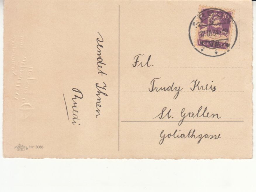 Cartoline postali: Glückwunschkarte 1934 mit ST Arbon – Usato da Bürglen TG venduto da StampGraf 1