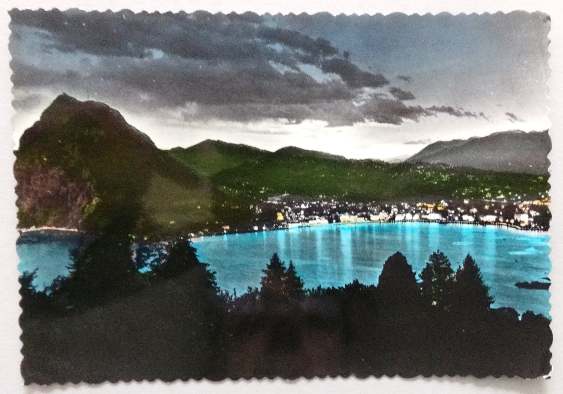 Cartoline postali: Golfo di Lugano - Notturno – Usato da Fétigny venduto da Billy2miny