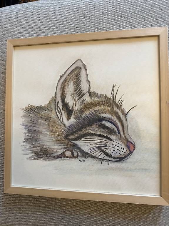Dipinti: Schönes Bild / Gemälde einer Katze - mit Rahmen – Usato da Bern venduto da nsigner 1