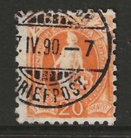 1888 : Steh. Helvetia Nr. 66B - gute Zähnung KP 160.--