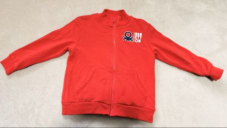 Benetton Kinder-Sweatjacke, Rot, Gr. 104, NEU!