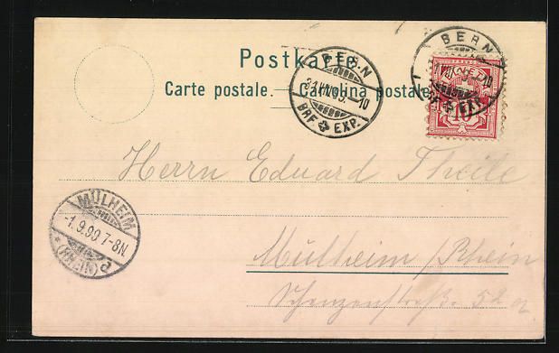 Cartoline postali: Litho Bern, Teilansicht mit Münster – Usato da Berlin venduto da bartko-reher 1
