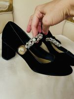 Miu Miu Schuhe schwarz Samt mit Swarovski St./37,5 neuwertig
