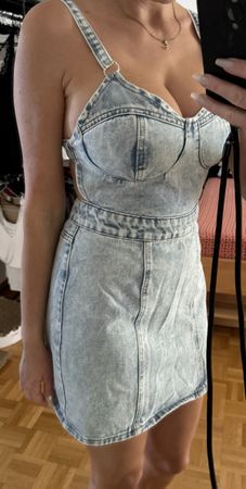 Neues Jeanskleid mit Reissverschluss, xs s