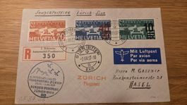 1937 Sonder-Postflug Zürich -Sion 