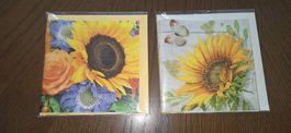 2 Sonnenblumenkarten neu