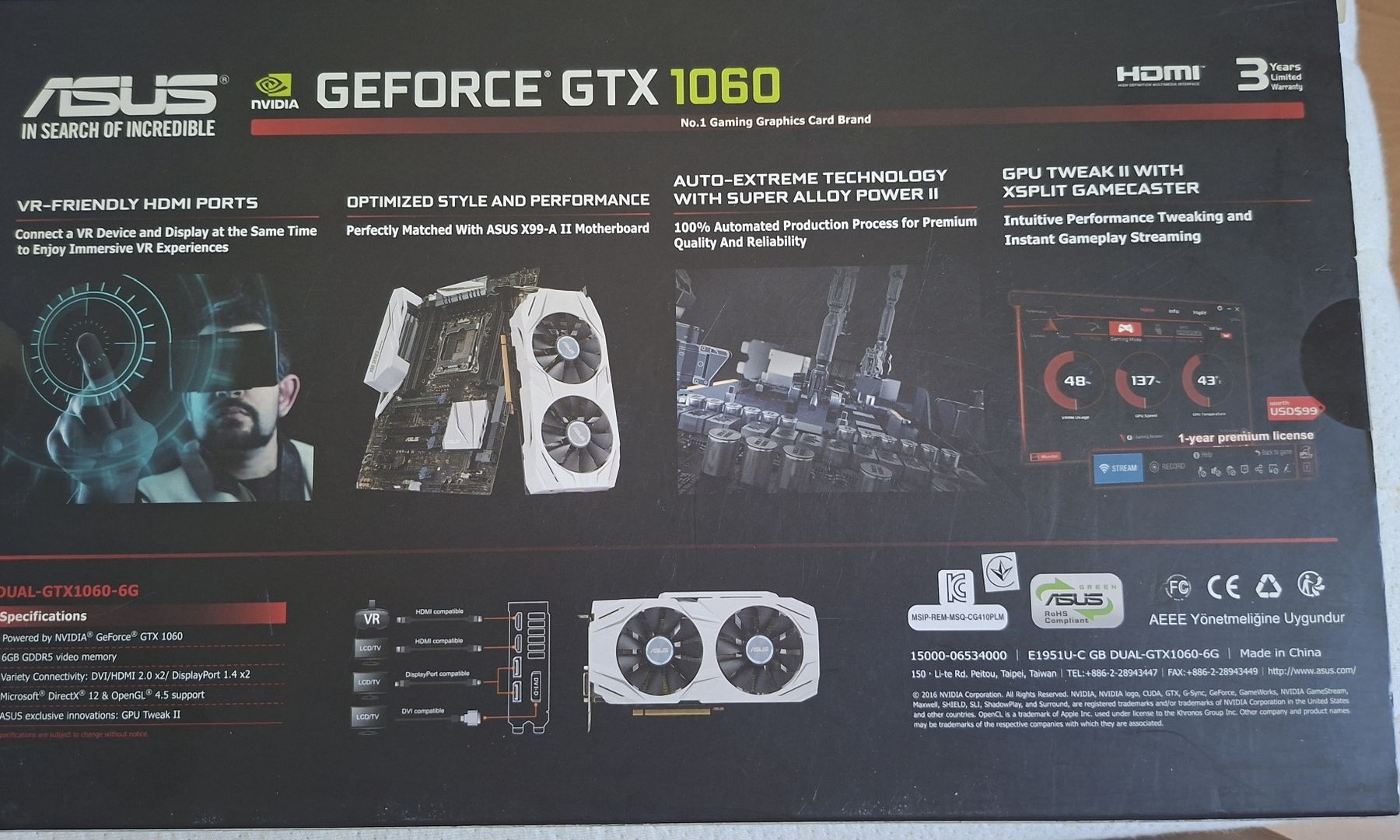 Nvidia Schede grafiche: Nvidia GTX 1060 6Gb  – Nuovo (secondo la descrizione) da Tavannes venduto da Yann333 3