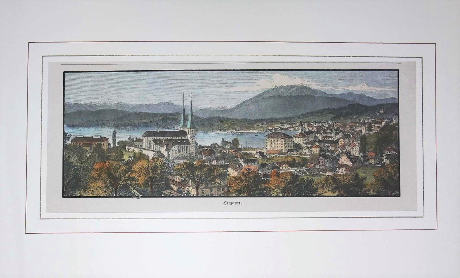 Stiche: Luzern  Holzstich um 1890 – Gebraucht aus Rafz von Helvet32