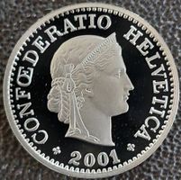 10 Rappen 2001 pp / aus Münzsatz  / in einer Münzkapsel