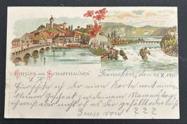 Gruss aus Schaffhausen Litho 