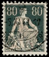 LAUSANNE 5.XI.41 Vollstempel auf 80 Rp. glattes Kreidepapier