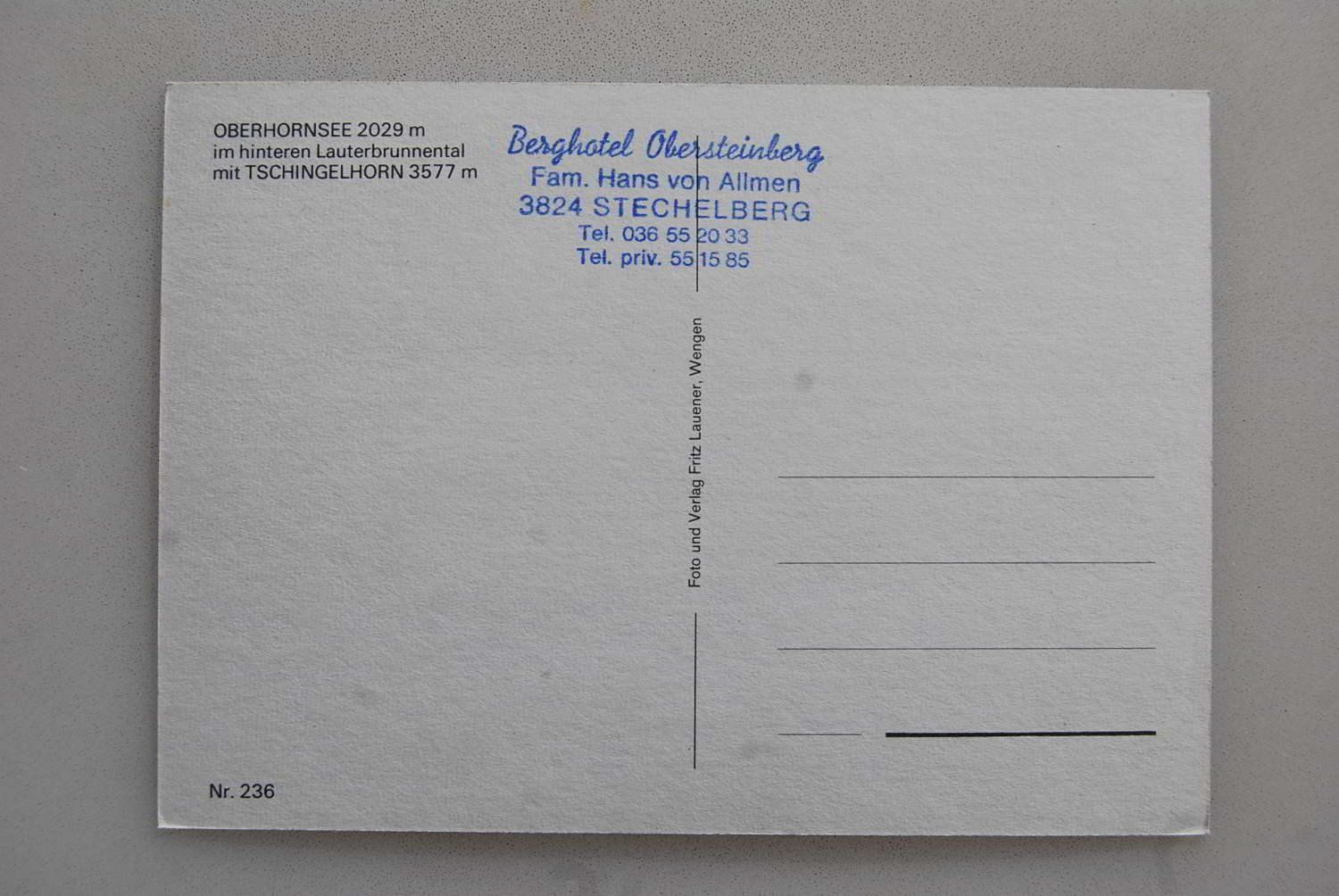 Cartoline postali: AK Oberhornsee mit Tschingelhorn – Usato da Rüfenacht BE venduto da Toro06 1