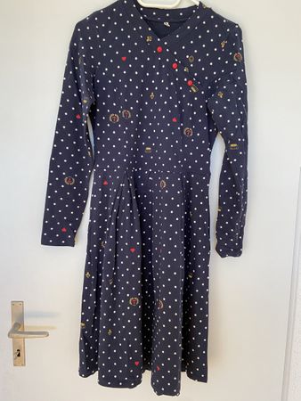Blutsgeschwister Kleid dunkelblau mit weissen Punkten, L