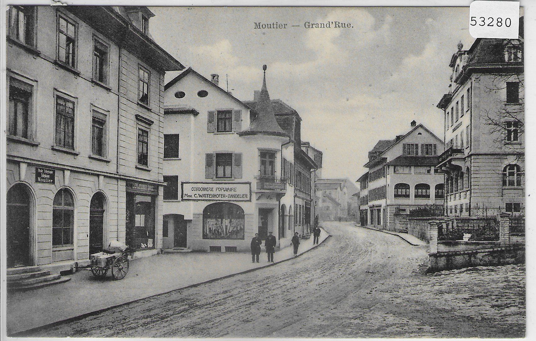 Cartoline postali: Moutier - Grand'Rue - animee – Usato da Ettingen venduto da Kartenplanet