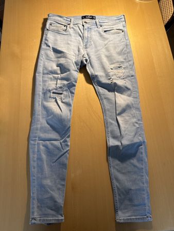 Hollister Jeans, Used Look, hellblau, W33/L32, Top Zustand