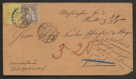 Nachnahme Schweiz 1875 Schöfflisdorf  sitzende Helvetia