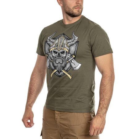 T-Shirt mit Wikinger-Druck - Hochwertige Baumwolle L / XL
