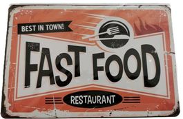 Fast Food   - Blechschild  (neu, OVP)