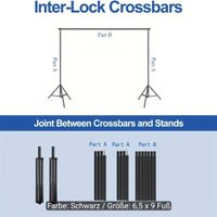 Hintergrundsystem Ständer schwarz 6.5 x 9 Fuss