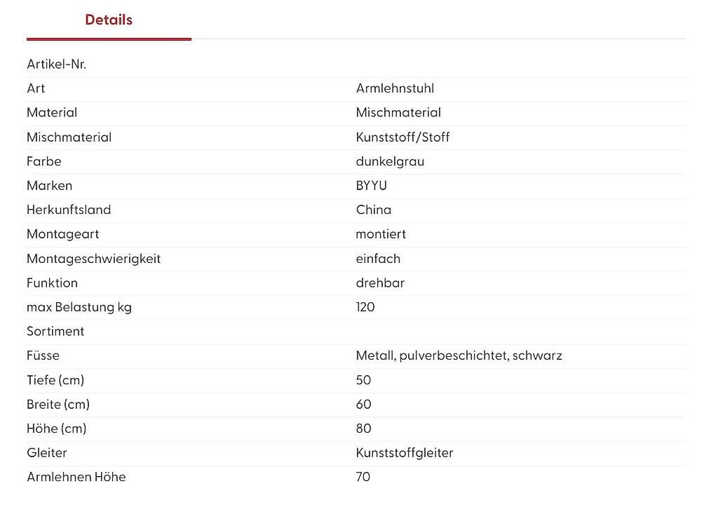Sedie: Büro-Drehstuhl schwarz NEU – Usato da Arbon venduto da my_shopping 4