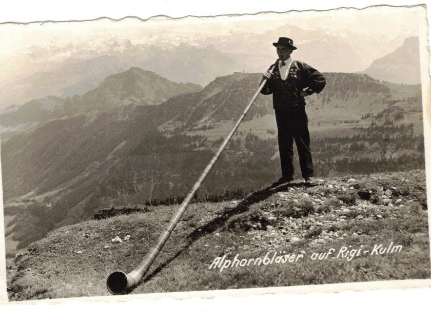 Strumenti musicali: Alphorn Folklore Sennen Rigi Kulm Ansichtskarten Musik – Usato da Widnau venduto da Seppl480