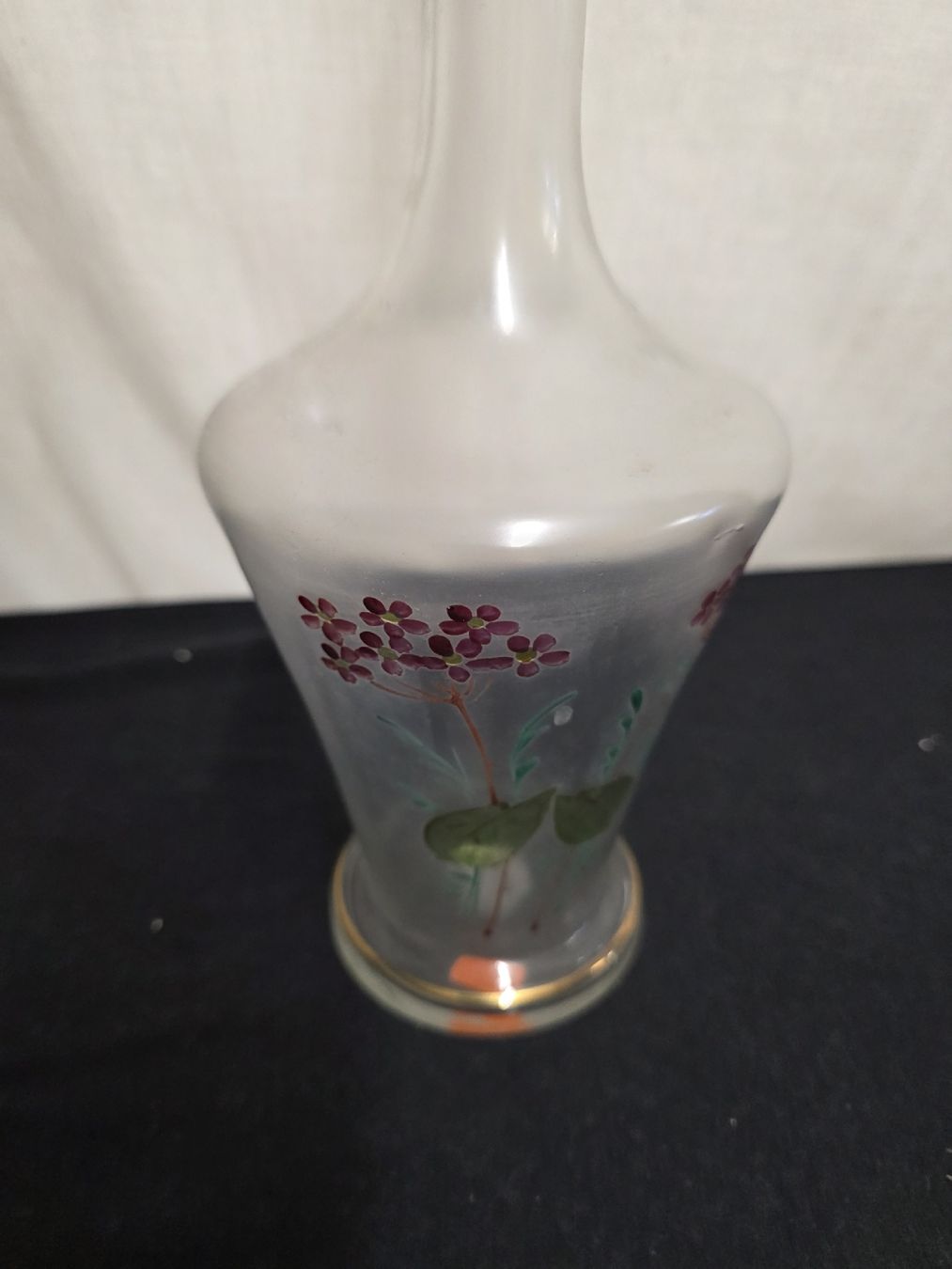 Caraffe: Dekorative Vintage Karaffe mit Blumenmuster, Glas, – Usato da Wolfertswil venduto da Antiko 2